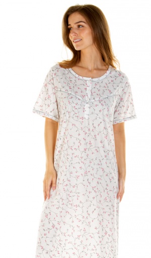 La Marquise Everyday Florals Short Sleeve Long Length Nightdress